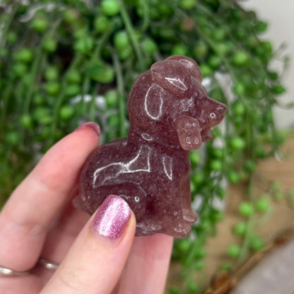 Strawberry Quartz Dog (W62)