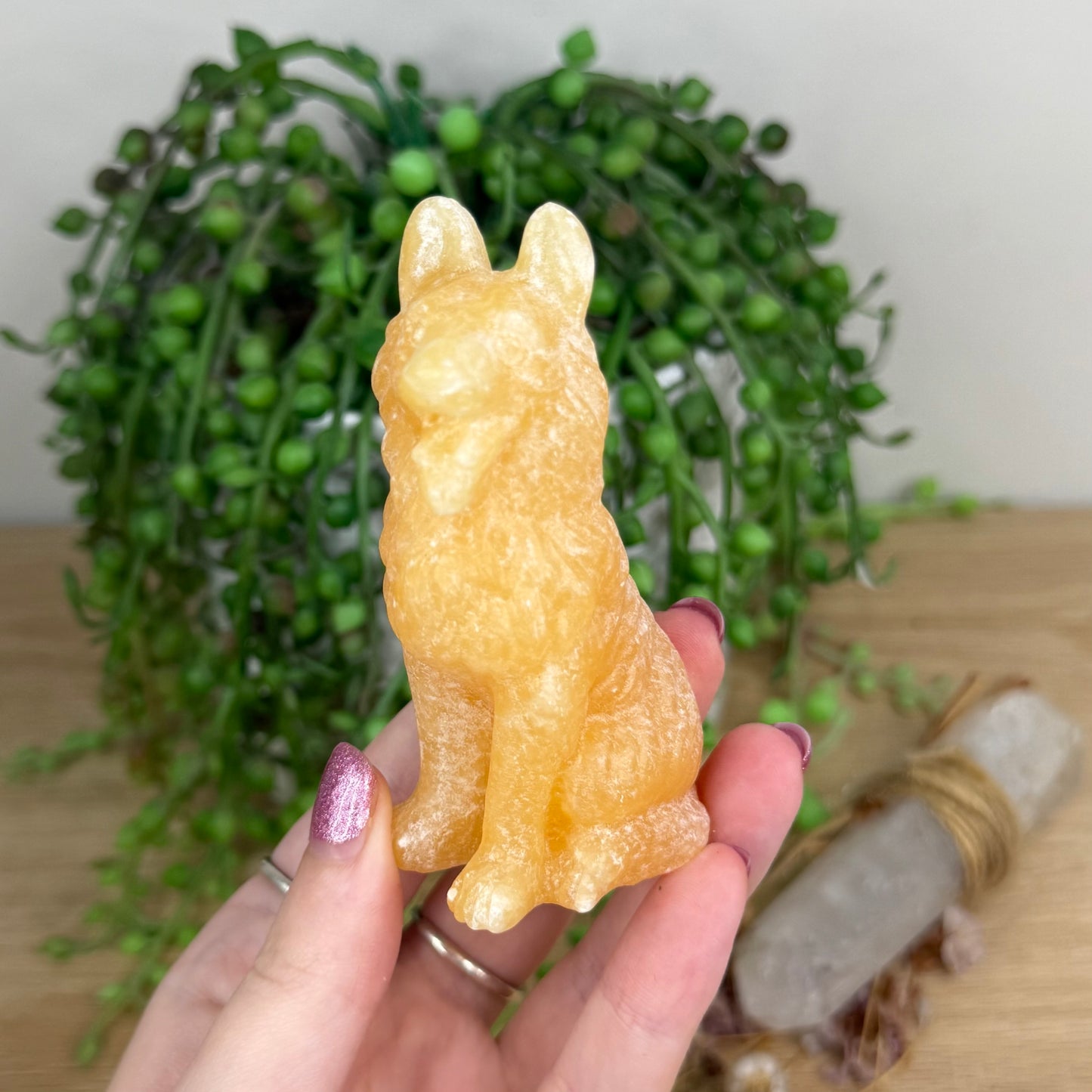 Yellow Calcite German Shepherd (W274)