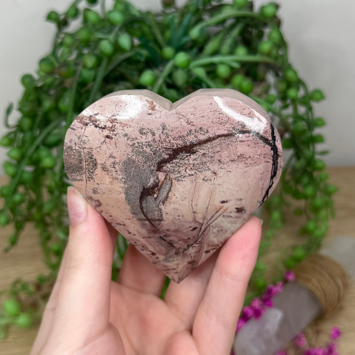 Picture Stone Jasper Heart (284B)