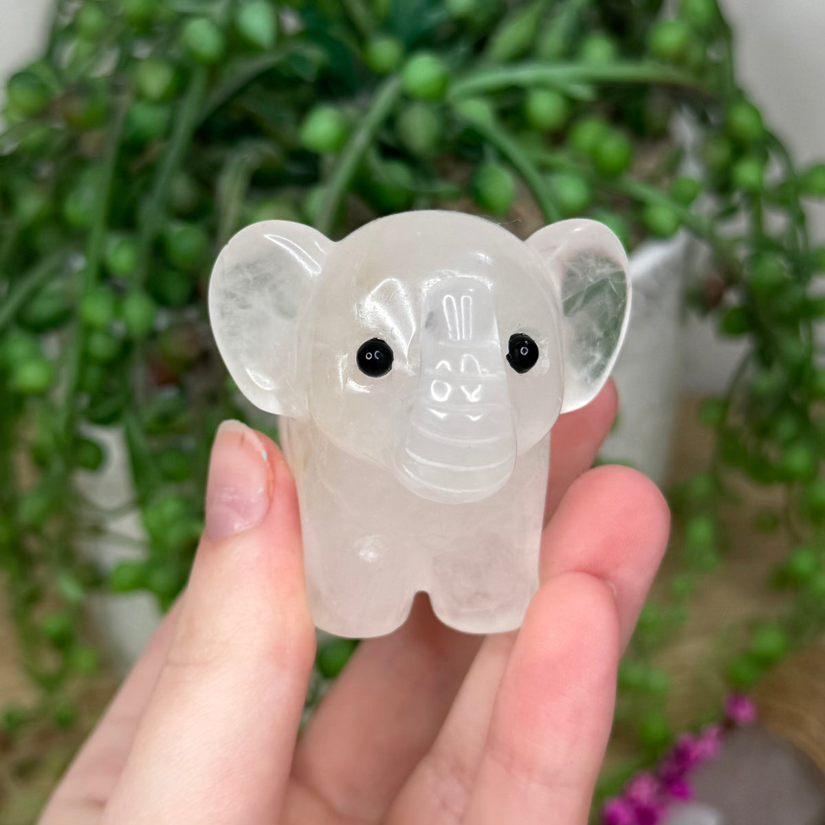 Clear Quartz Elephant (158B)