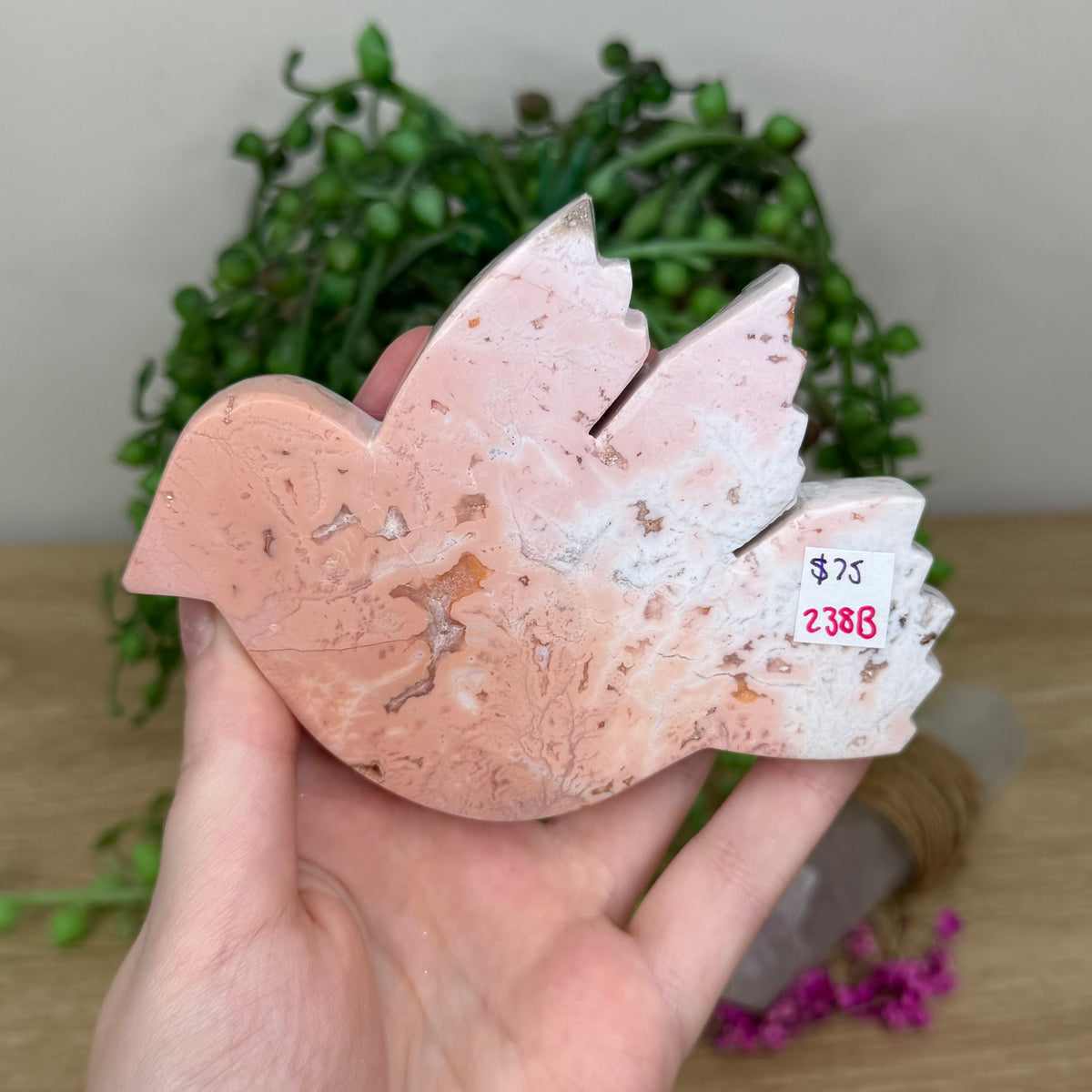 Pink Carnelian Bird (238B)