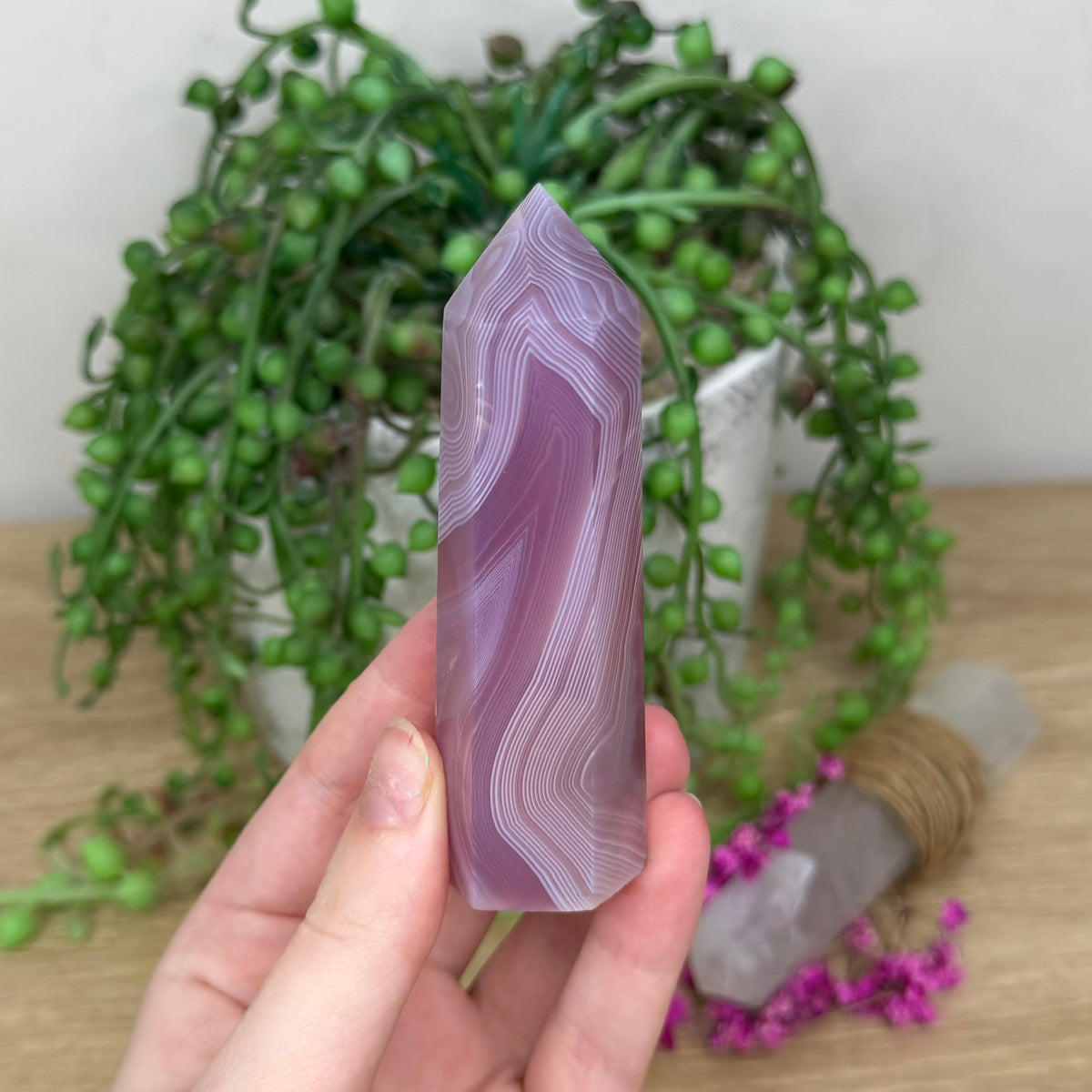Pink Jelly Agate Point (299B)