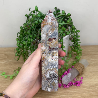 Mexican Crazy Lace Agate Tower (999A)