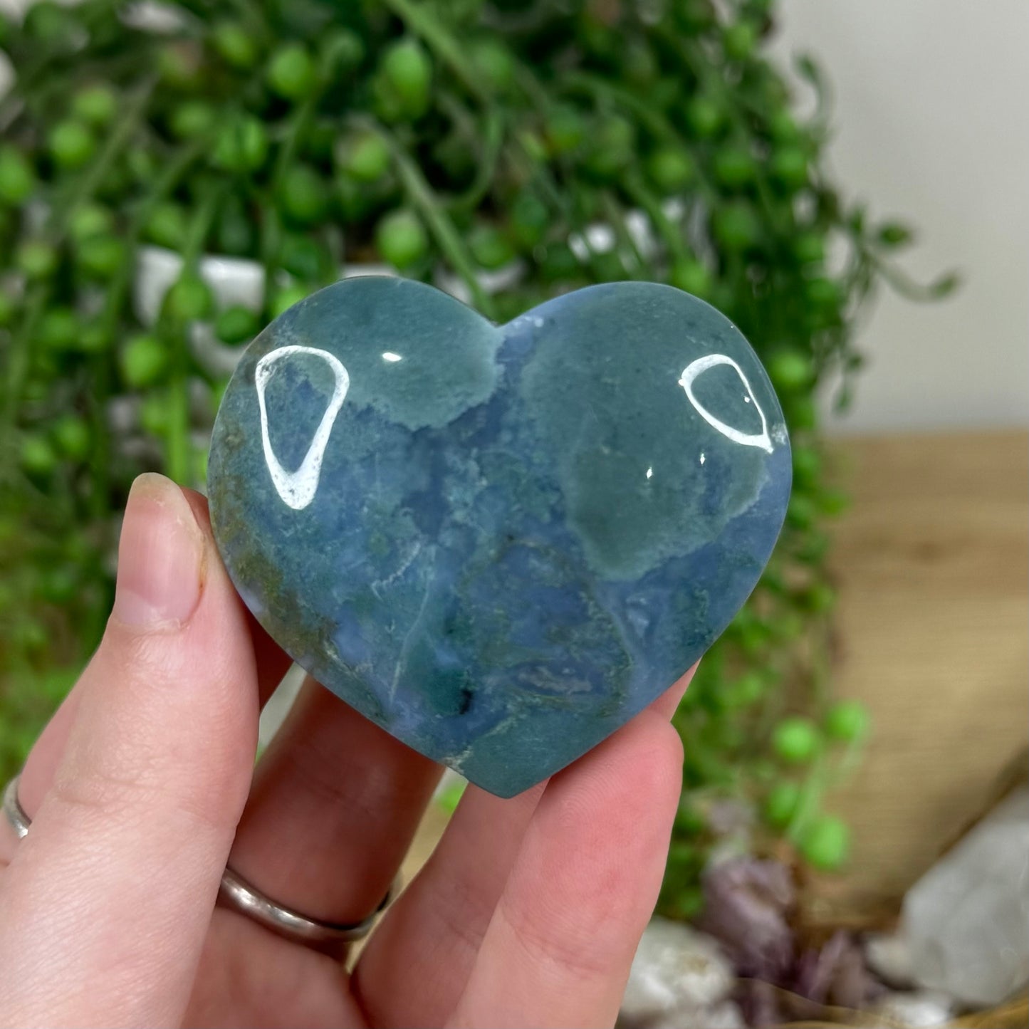 Moss Agate Heart (M836)