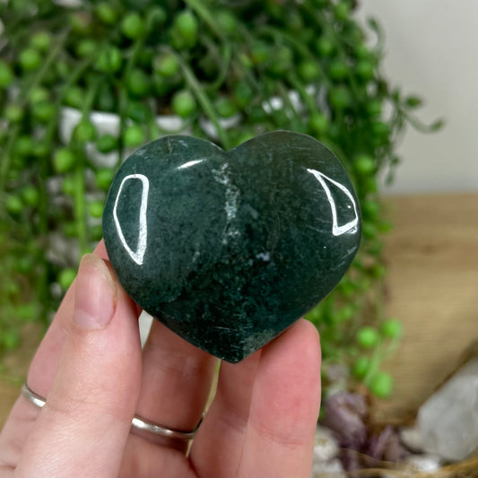 Moss Agate Heart (M827)