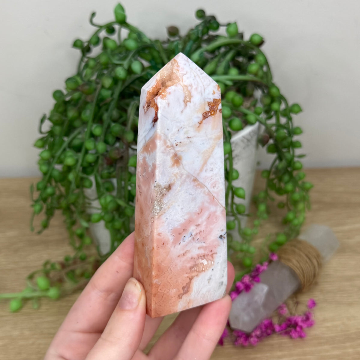 Pink Plume Agate Point (214B)