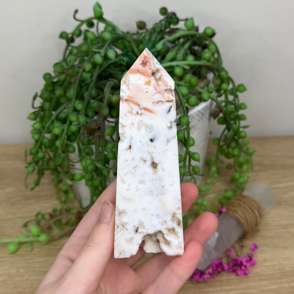 Pink Plume Agate Point (218B)