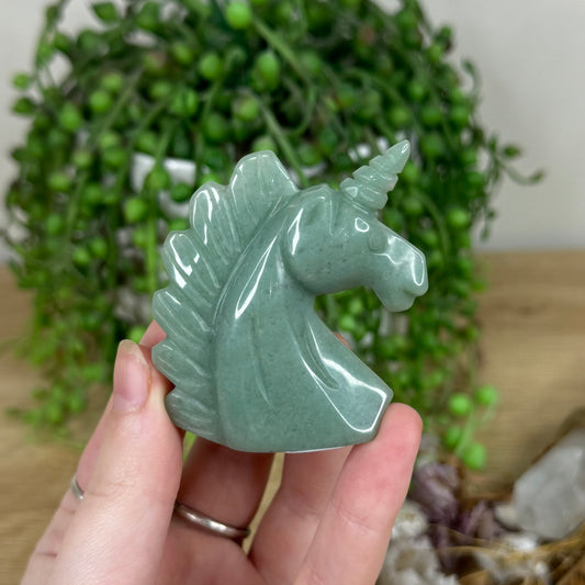 Green Aventurine Unicorn Head (M887)