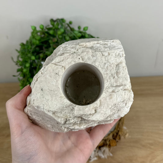 White Moonstone Tea Light Holder (R58)