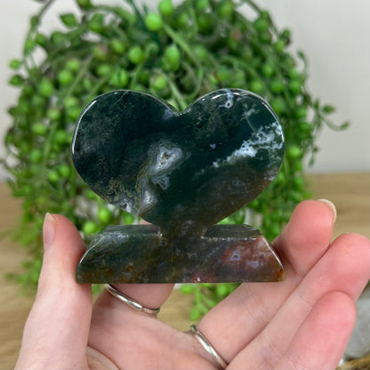 Moss Agate Heart (M895)