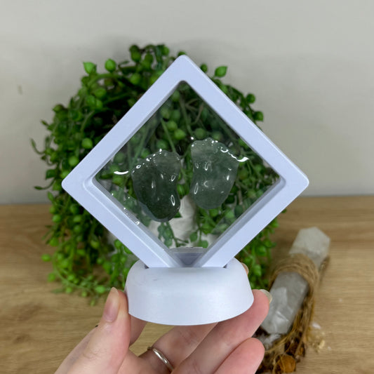 Green Aventurine Baby Feet In Case (R73)
