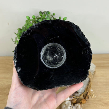 Black Obsidian Tea Light Holder (R57)
