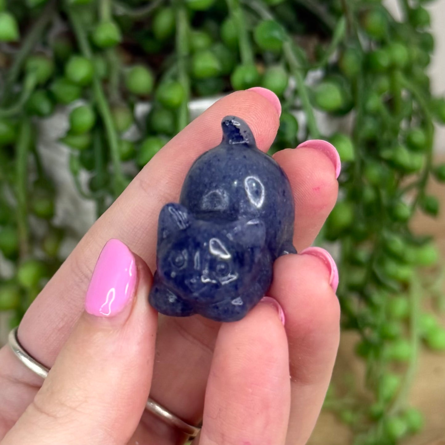 Blue Aventurine Small Stretching Cat
