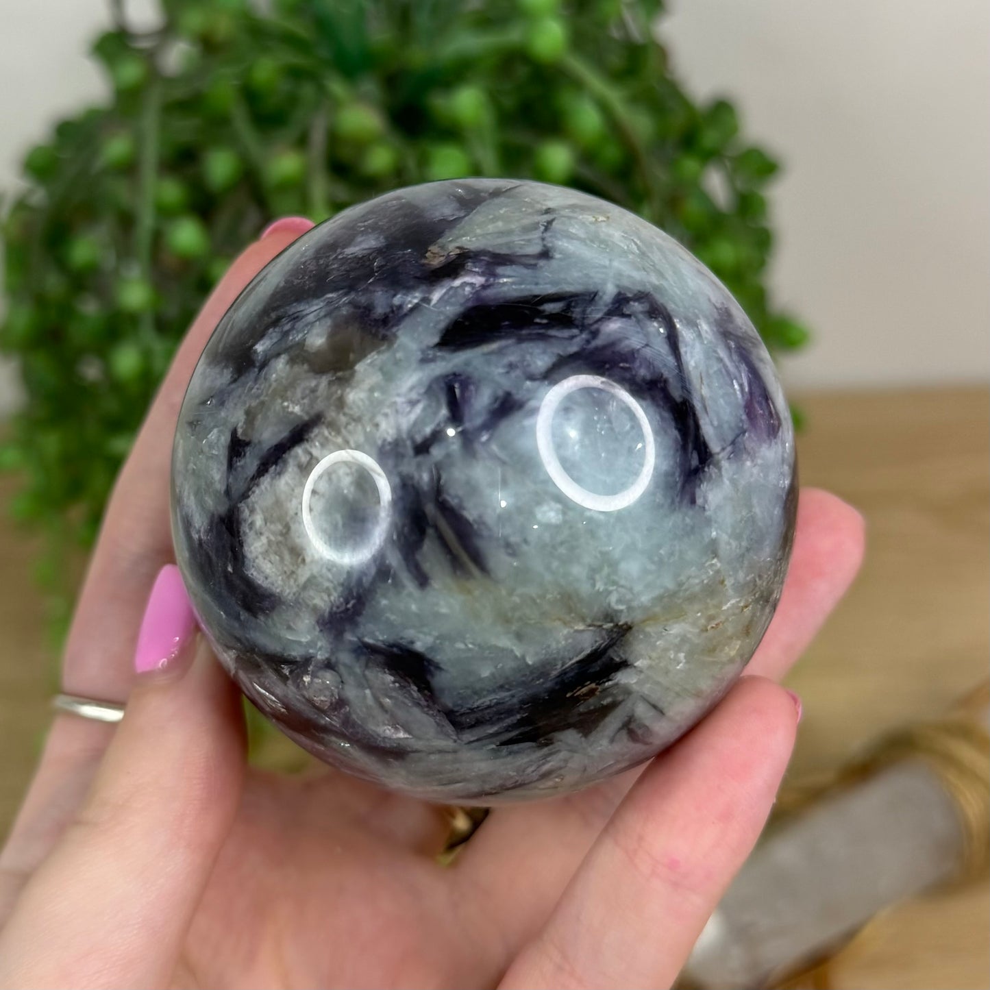 Purple Mica / Aquamarine Sphere (X203)