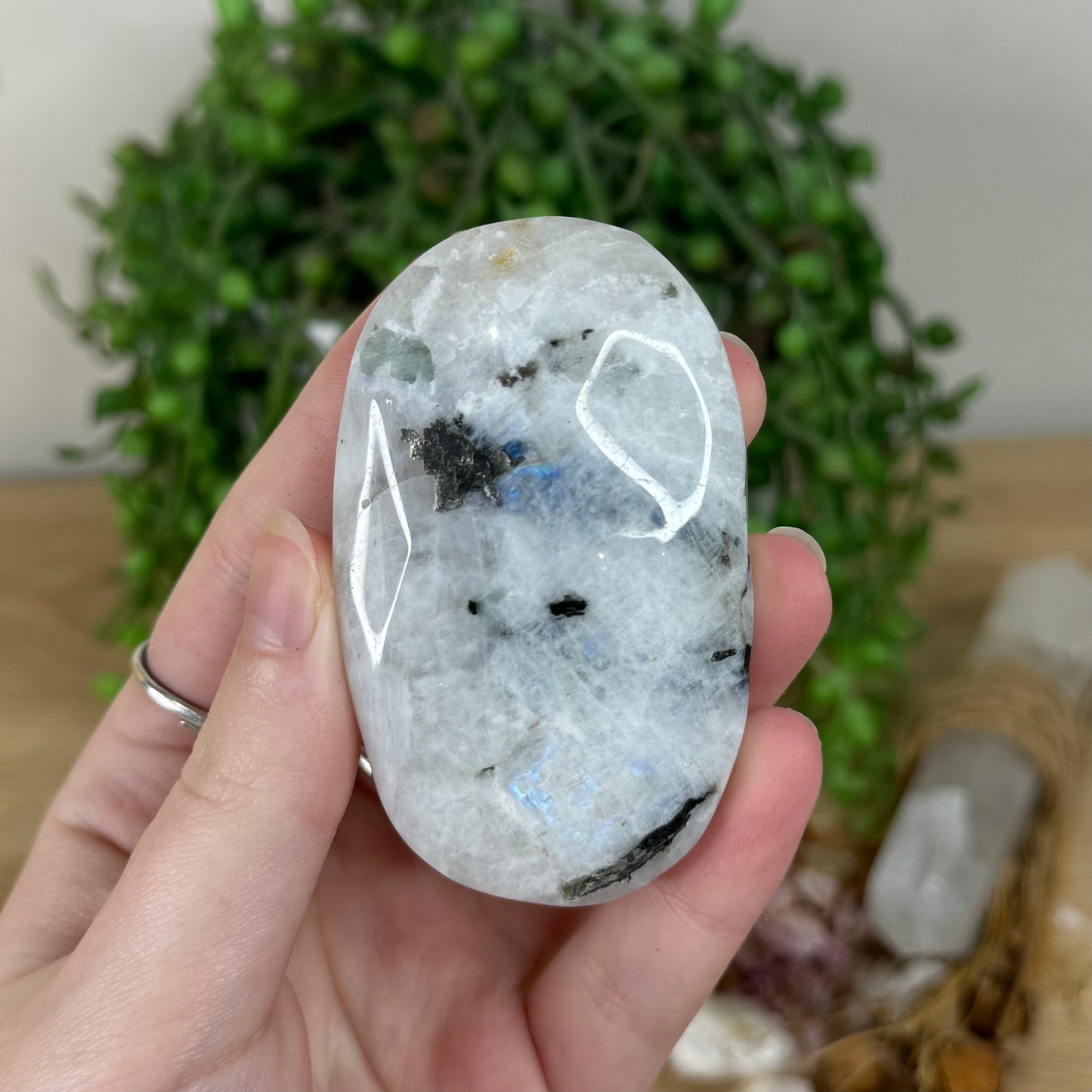 Rainbow Moonstone Palm Stone (R201)