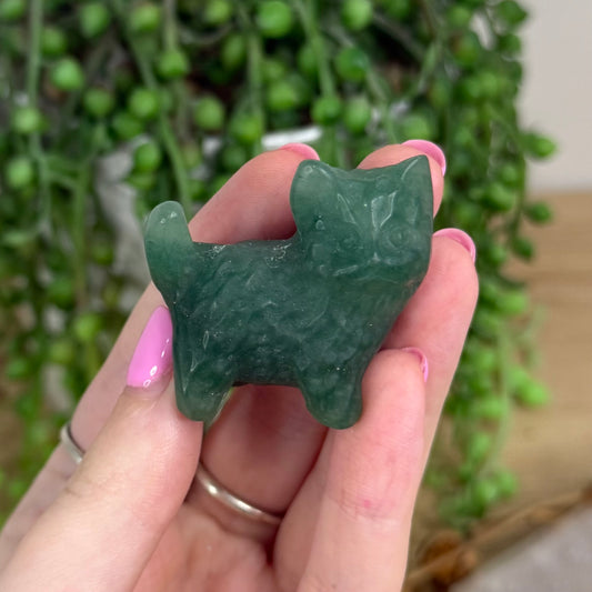 Green Aventurine Standing Cat