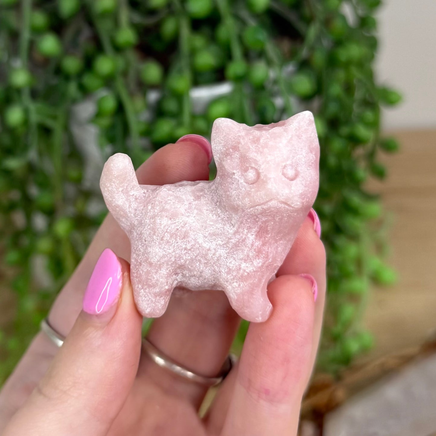Pink Opal Standing Cat