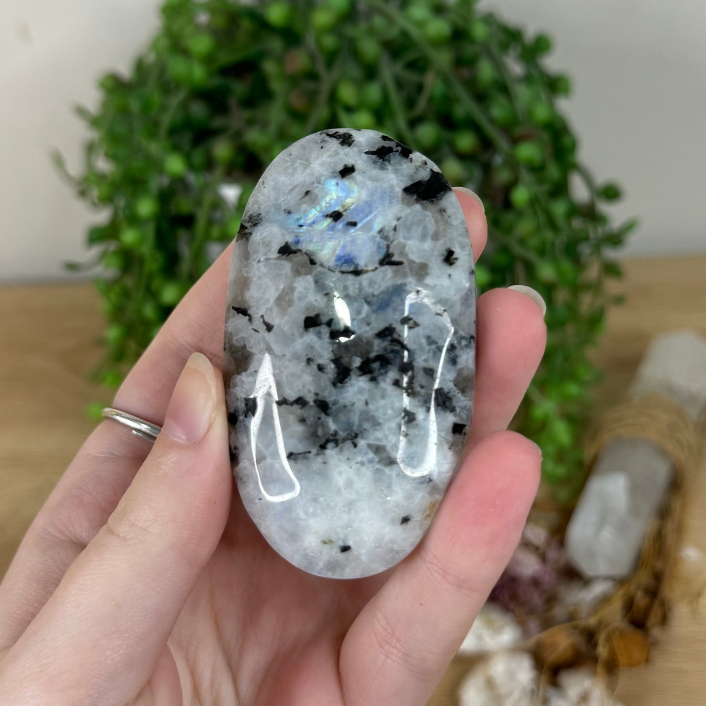 Rainbow Moonstone Palm Stone (R198)