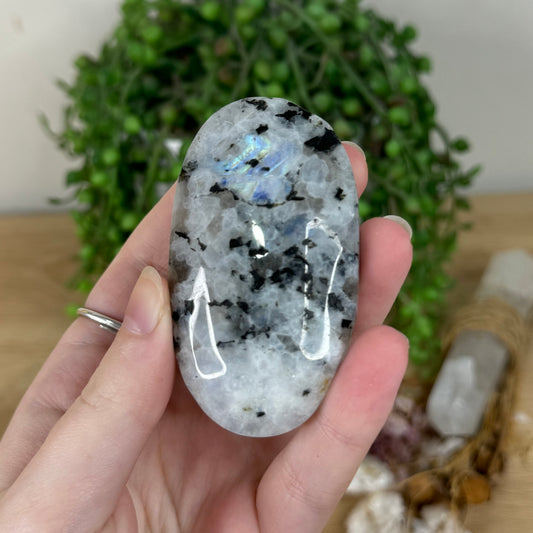 Rainbow Moonstone Palm Stone (R198)