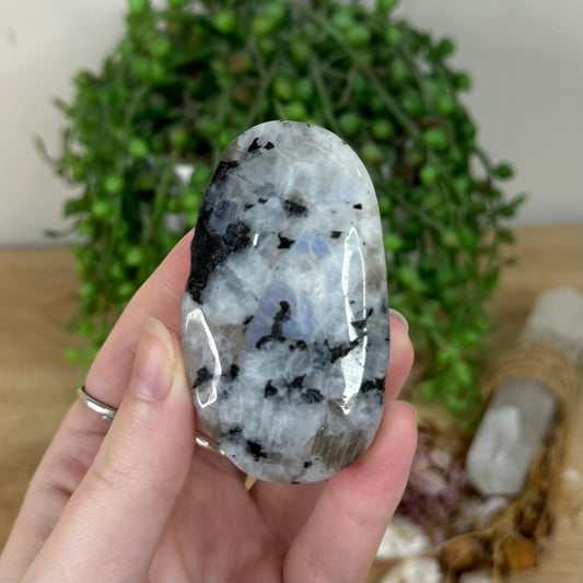 Rainbow Moonstone Palm Stone (R199)
