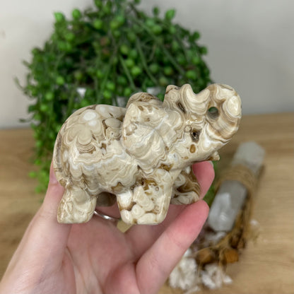 Chocolate Calcite Elephant (R182)