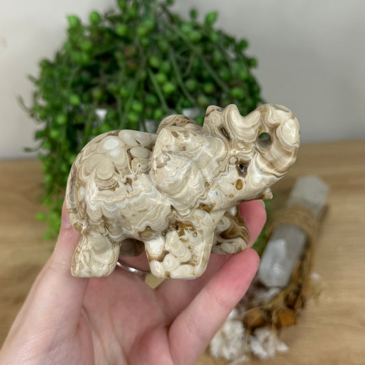 Chocolate Calcite Elephant (R182)