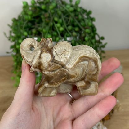 Chocolate Calcite Elephant (R182)