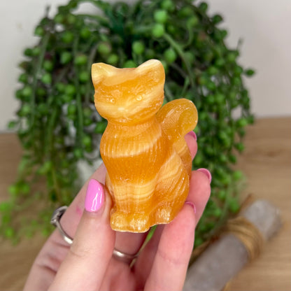 Yellow Calcite Cat (X99)