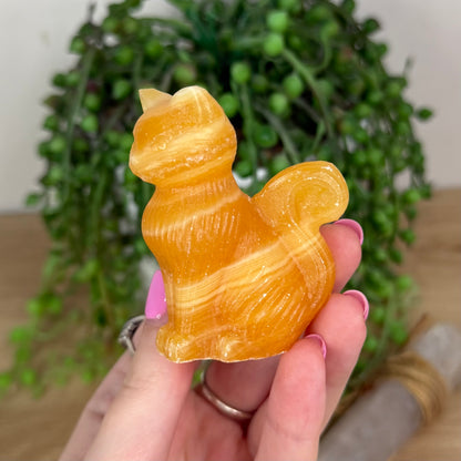 Yellow Calcite Cat (X99)
