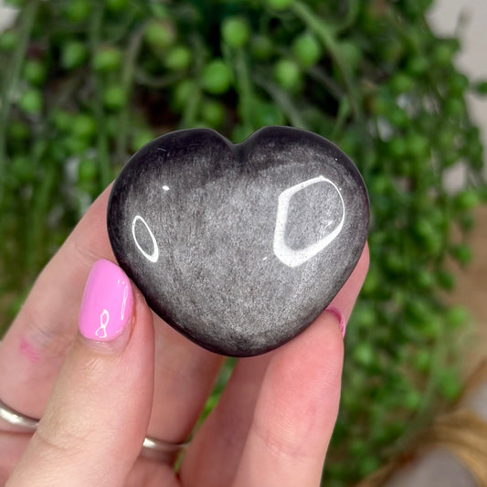 Silver Sheen Obsidian Heart (X109) (X110) (X106) (X108)