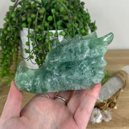 Green Feather Fluorite Dragon Head (N246)