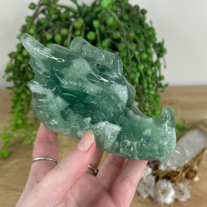 Green Feather Fluorite Dragon Head (N246)