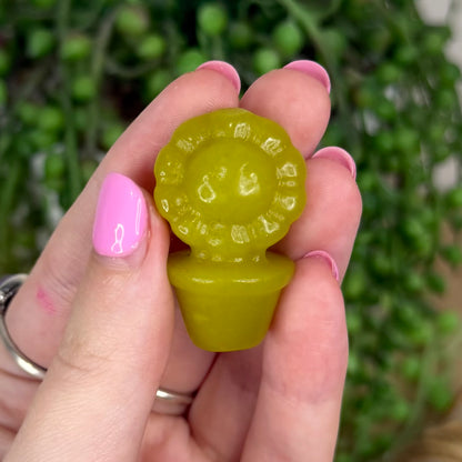 Yellow Jade Small Flower Pot