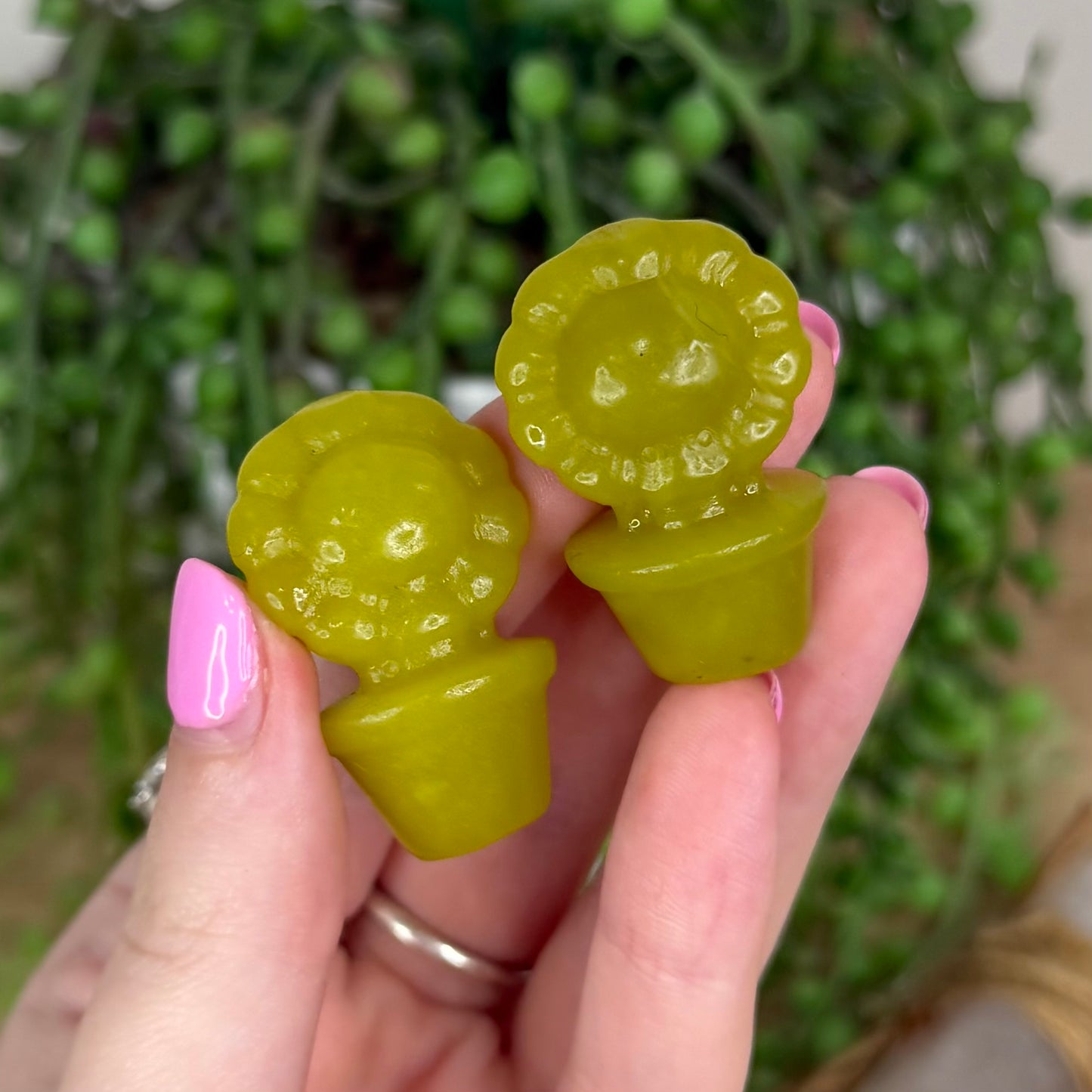 Yellow Jade Small Flower Pot