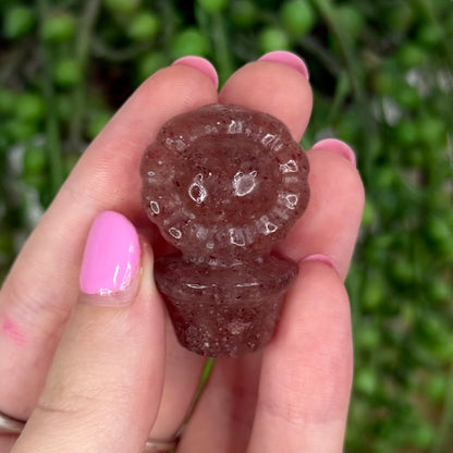 Strawberry Quartz Small Flower Pot