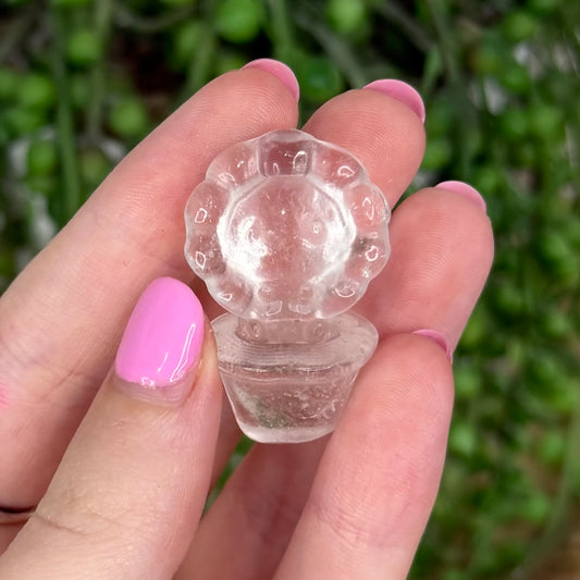 Clear Quartz Small Flower Pot