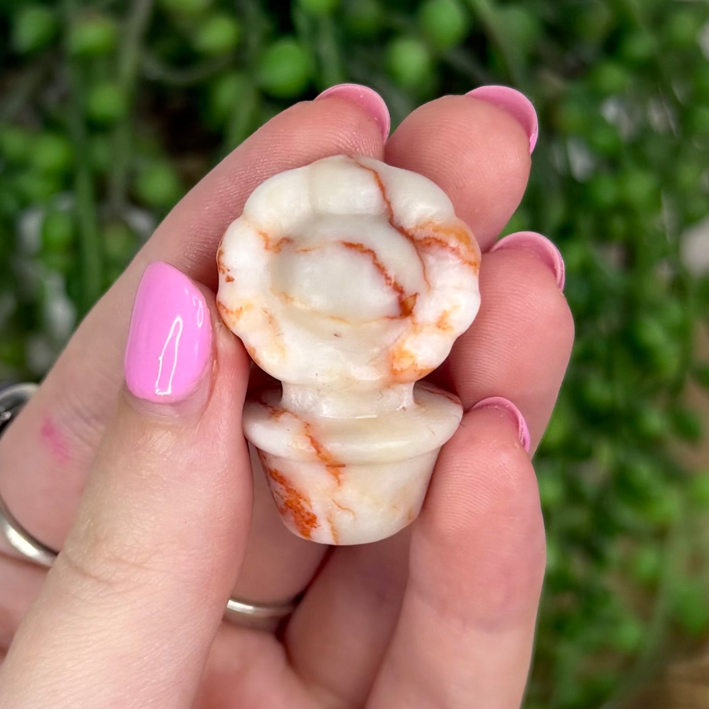Red Vein Jasper Small Flower Pot 1
