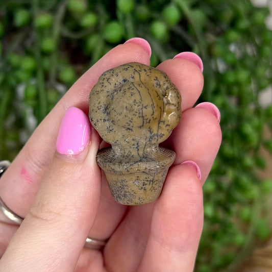Picture Stone Jasper Small Flower Pot
