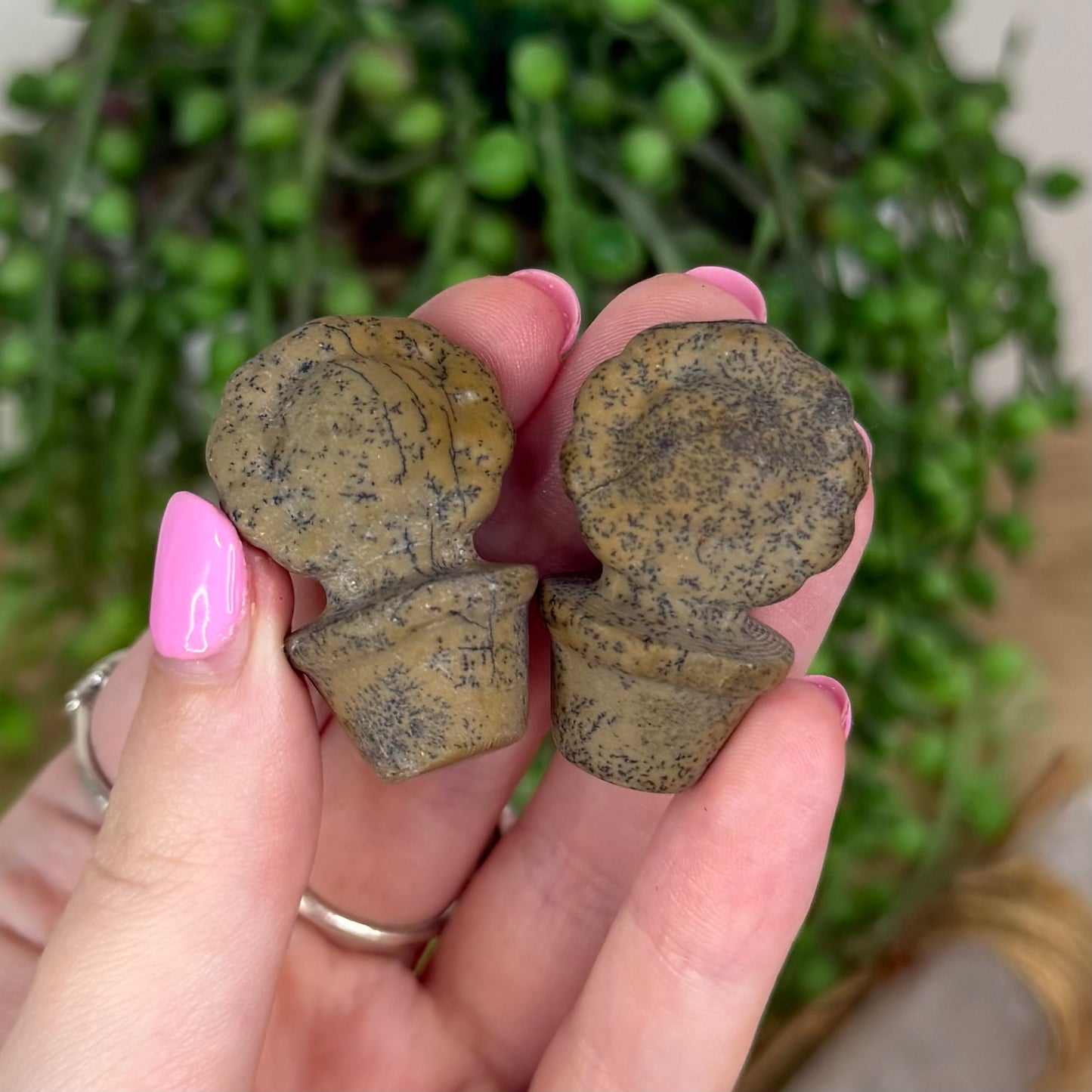 Picture Stone Jasper Small Flower Pot