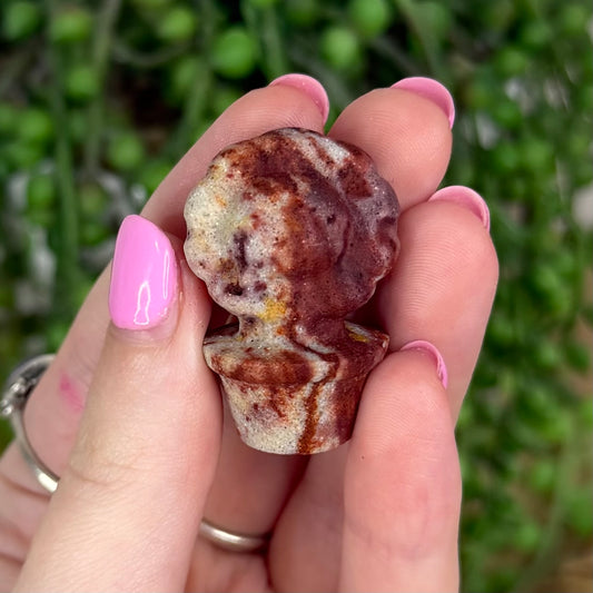 Red Banded Calcite Small Flower Pot