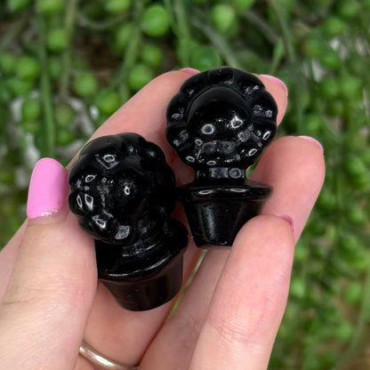 Black Obsidian Small Flower Pot