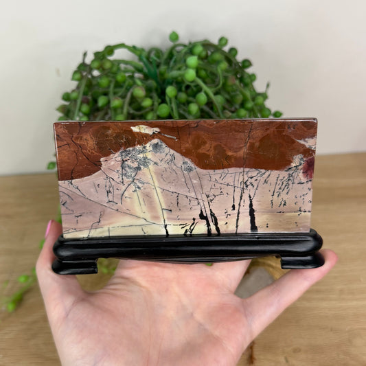 Picture Stone Jasper Slab On Stand (X231)