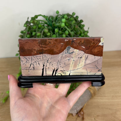 Picture Stone Jasper Slab On Stand (X231)