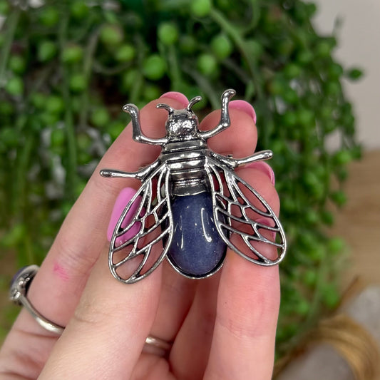 Blue Aventurine Bee Brooch (X266)