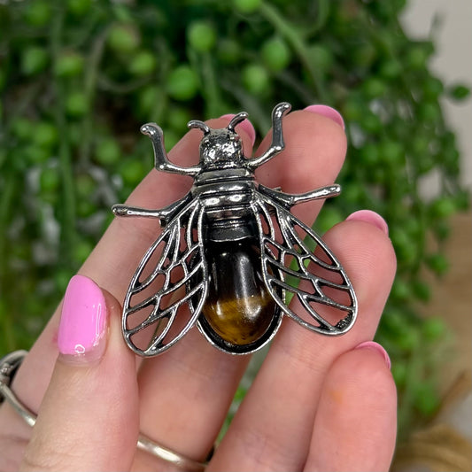 Tiger Eye Bee Brooch (X267)