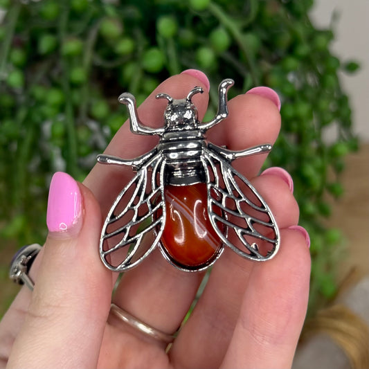 Sardonyx Bee Brooch (X269)