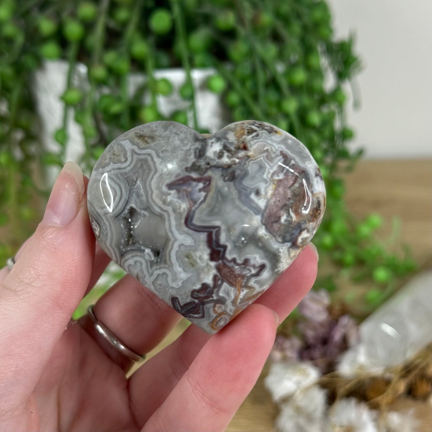 Mexican Crazy Lace Agate Heart (N269)