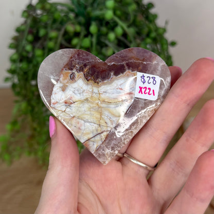 Amethyst / Mexican Crazy Lace Agate Heart (X221)
