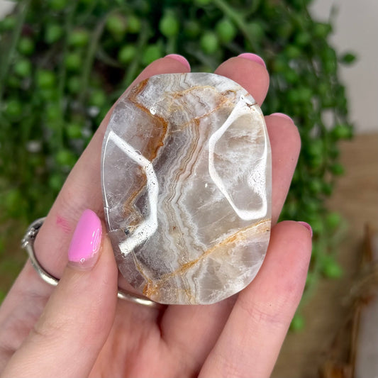 Amethyst / Mexican Crazy Lace Agate Palm Stone (X211)