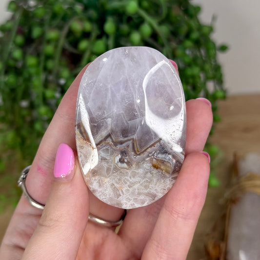 Amethyst / Mexican Crazy lace Agate Palm Stone (X212)